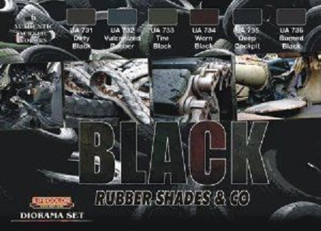 BLACK RUBBER SHADES & CO SET 6 COLORI